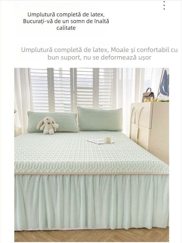 Set de 3 piese din latex natural pentru pat (latex 90%+; țesătură imprimată; stil universal; fără personalizare)