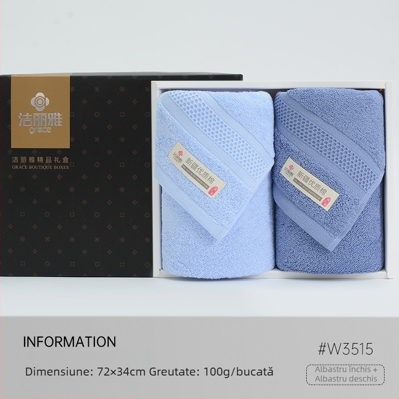 Set cadou în cutie cu prosoape din bumbac, logoul brodat – cadou corporativ personalizabil