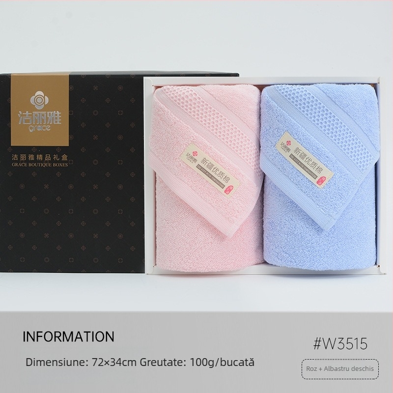 Set cadou în cutie cu prosoape din bumbac, logoul brodat – cadou corporativ personalizabil