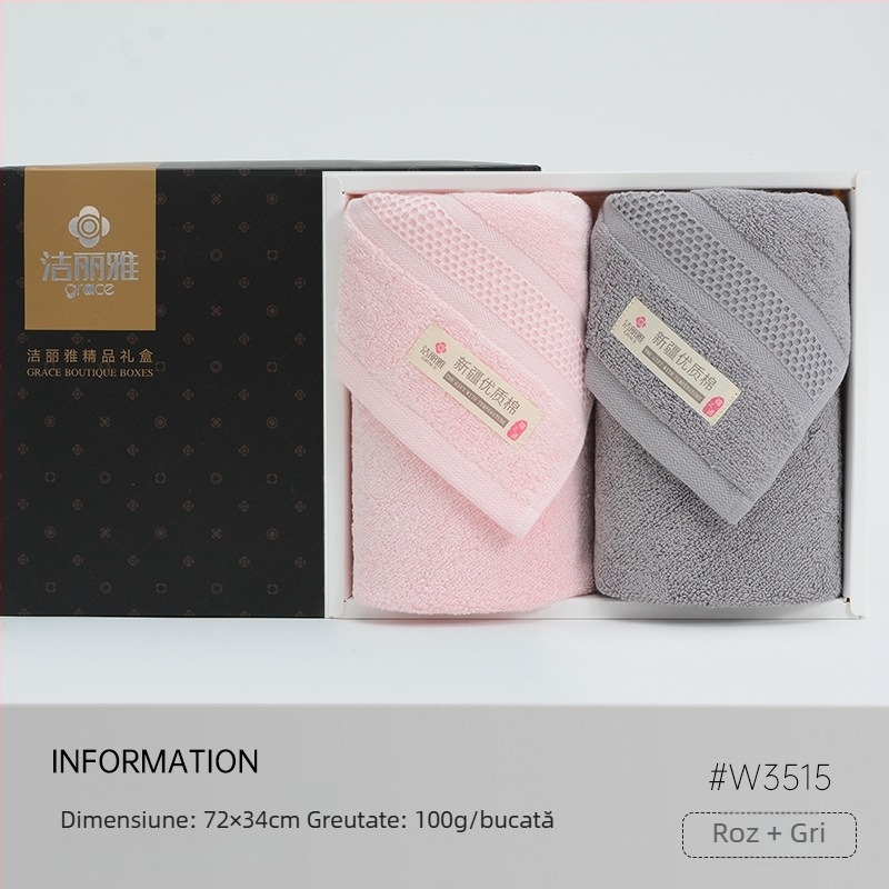 Set cadou în cutie cu prosoape din bumbac, logoul brodat – cadou corporativ personalizabil