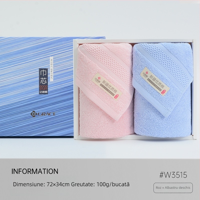 Set cadou în cutie cu prosoape din bumbac, logoul brodat – cadou corporativ personalizabil