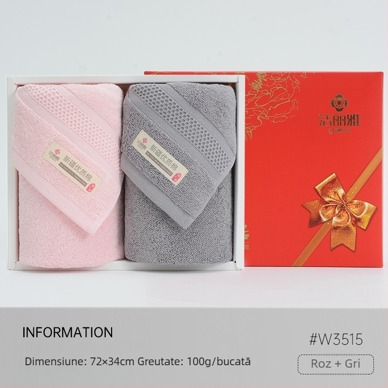 Set cadou în cutie cu prosoape din bumbac, logoul brodat – cadou corporativ personalizabil