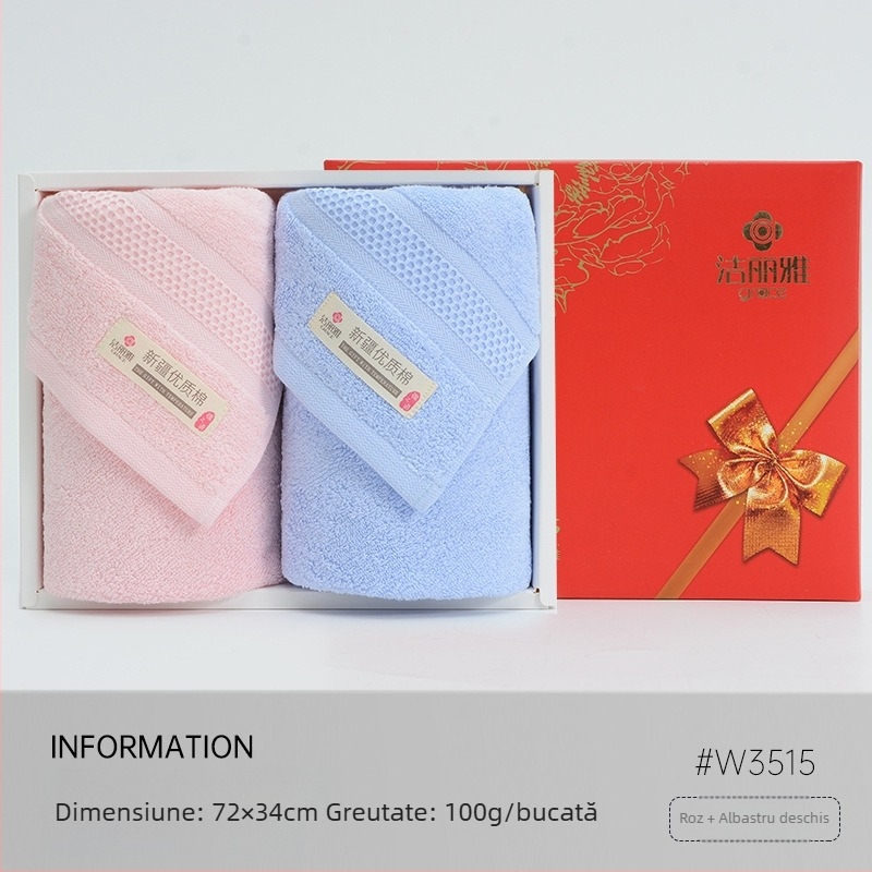 Set cadou în cutie cu prosoape din bumbac, logoul brodat – cadou corporativ personalizabil