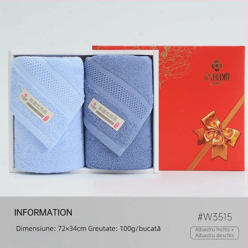 Set cadou în cutie cu prosoape din bumbac, logoul brodat – cadou corporativ personalizabil