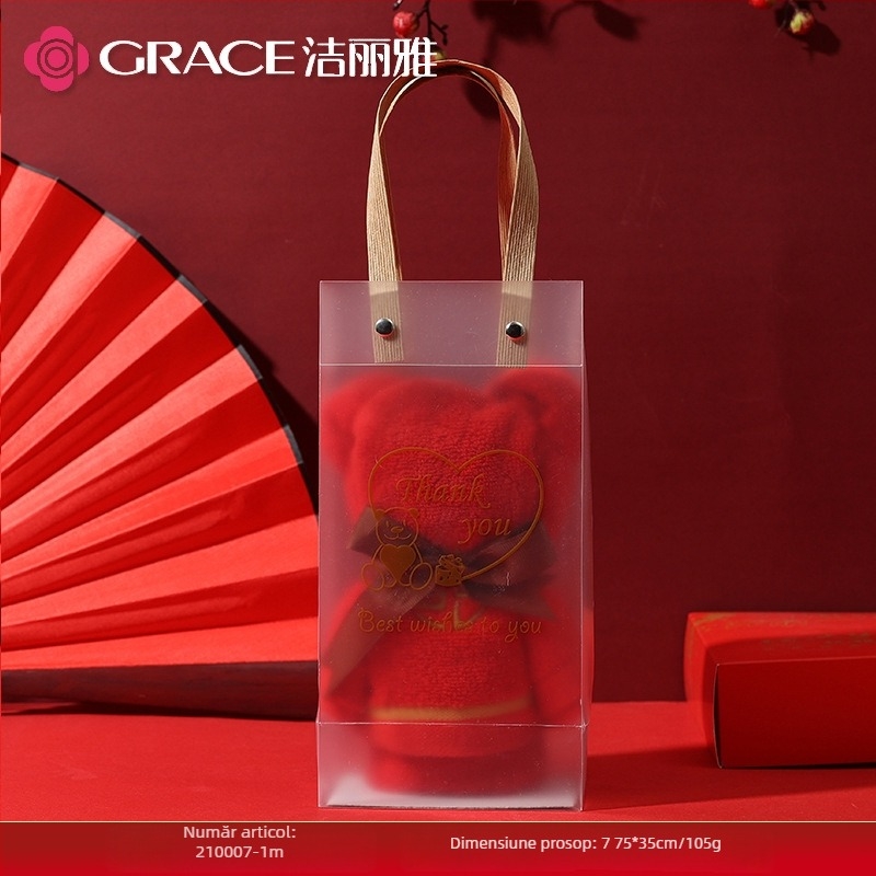 Prosop cu ursuleț în cutie cadou — 100% bumbac, 120 g, logo personalizat