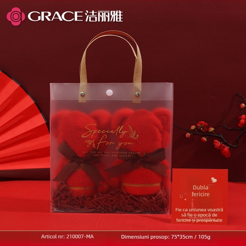 Prosop cu ursuleț în cutie cadou — 100% bumbac, 120 g, logo personalizat