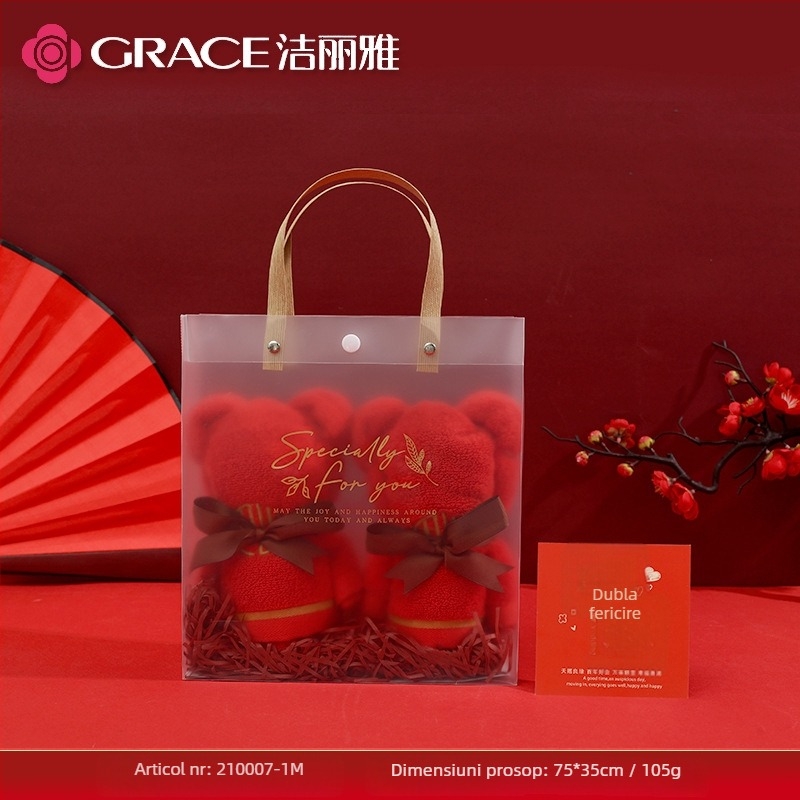 Prosop cu ursuleț în cutie cadou — 100% bumbac, 120 g, logo personalizat