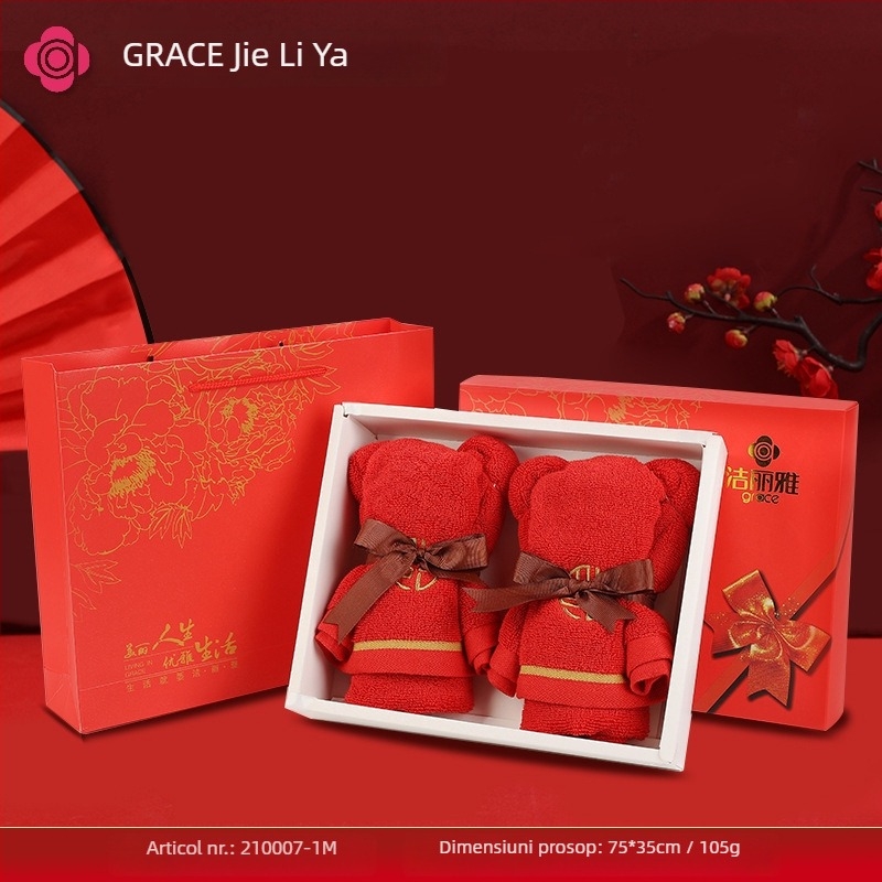 Prosop cu ursuleț în cutie cadou — 100% bumbac, 120 g, logo personalizat