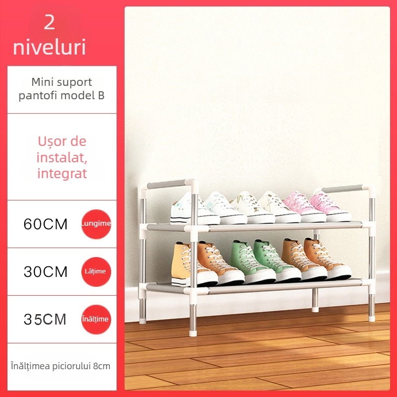 Raft pentru pantofi, metal, modular de la două la șapte niveluri, model XXJ, marcă Yaruifan, stil modern minimalist