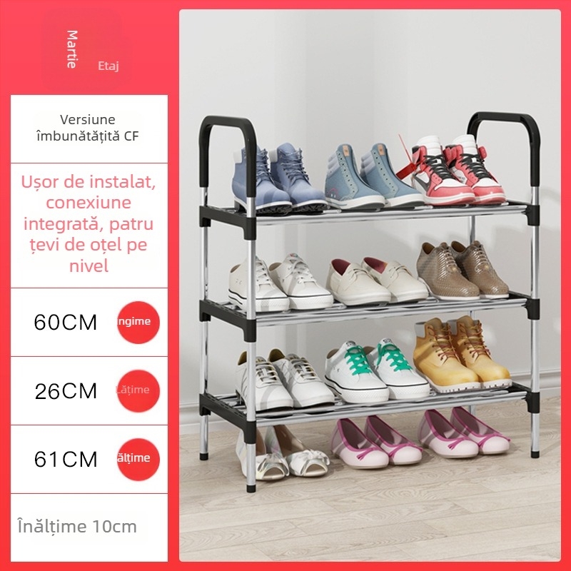 Raft pentru pantofi, metal, modular de la două la șapte niveluri, model XXJ, marcă Yaruifan, stil modern minimalist