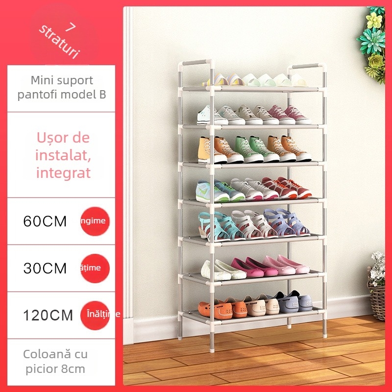 Raft pentru pantofi, metal, modular de la două la șapte niveluri, model XXJ, marcă Yaruifan, stil modern minimalist