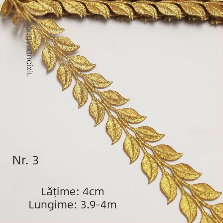 Dantelă brodată pentru costume – Material: fir de broderie, Model de costum antic, Potrivit pentru pălării, îmbrăcăminte și decor de casă
