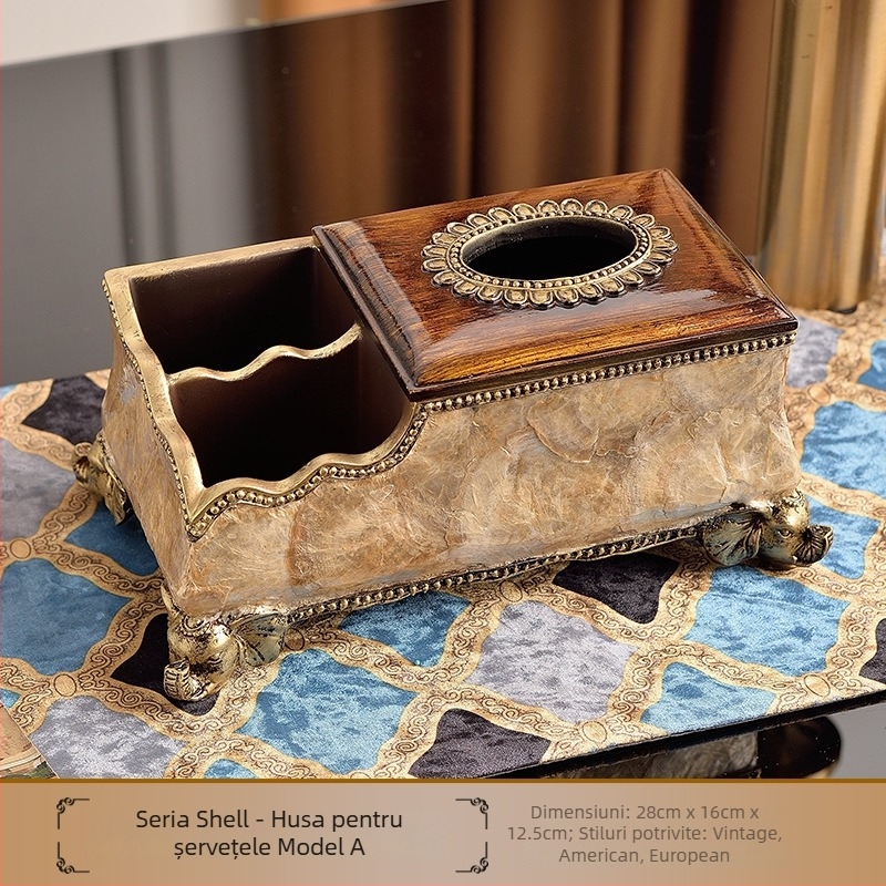 Platou de fructe în stil european din rășină, decor cu set de cutie pentru șervețele, personalizare disponibilă