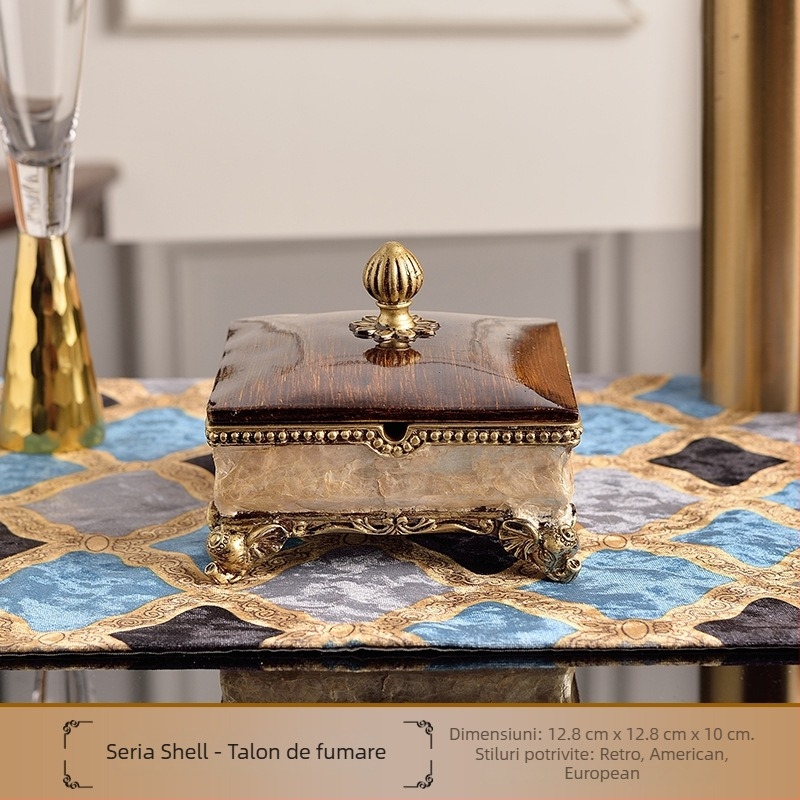 Platou de fructe în stil european din rășină, decor cu set de cutie pentru șervețele, personalizare disponibilă