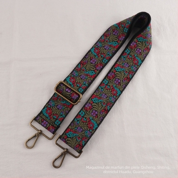 Curea de umăr jacquard cu model floral, poliester, extensie și reducere a încărcării, stil național nou