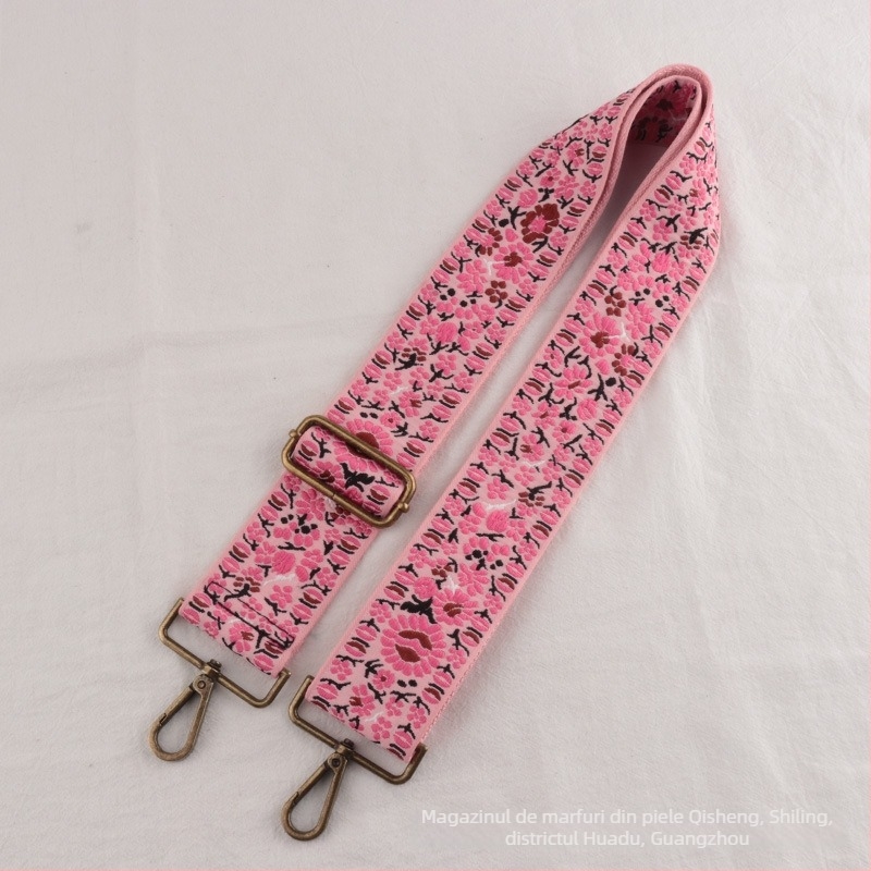 Curea de umăr jacquard cu model floral, poliester, extensie și reducere a încărcării, stil național nou