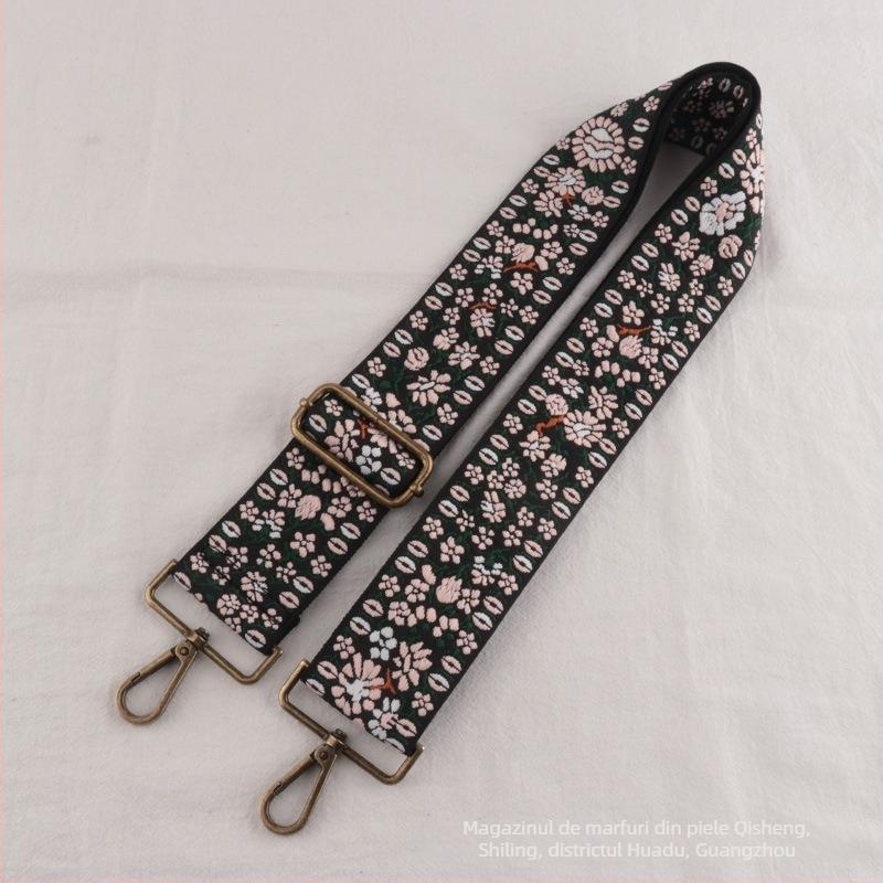 Curea de umăr jacquard cu model floral, poliester, extensie și reducere a încărcării, stil național nou