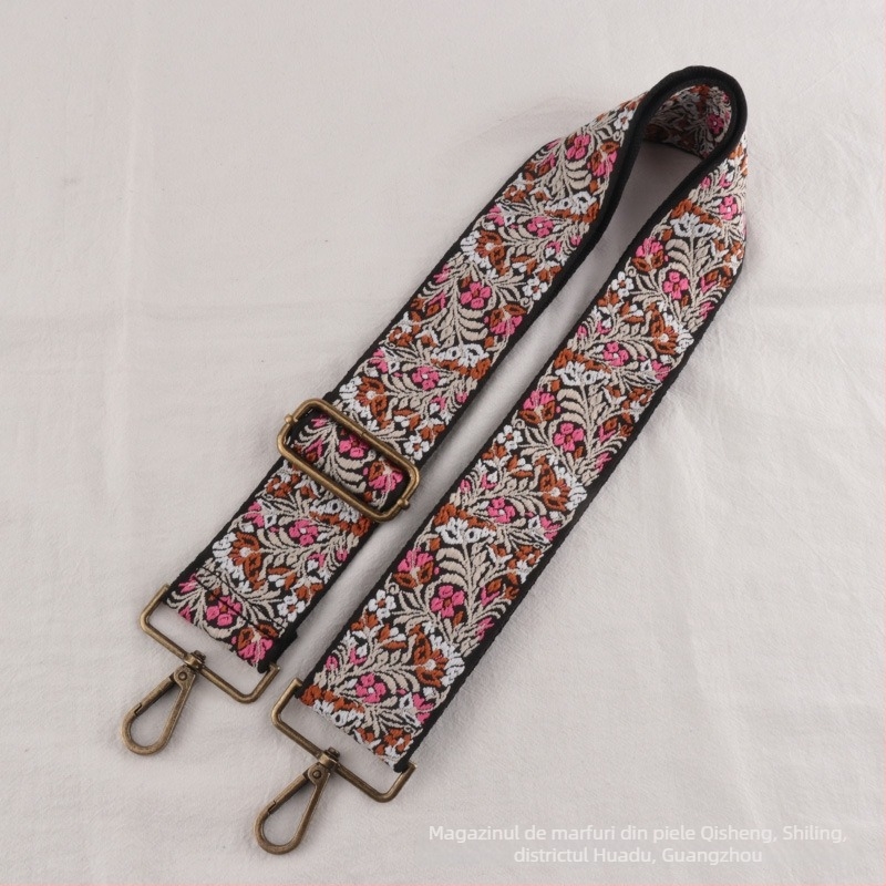 Curea de umăr jacquard cu model floral, poliester, extensie și reducere a încărcării, stil național nou