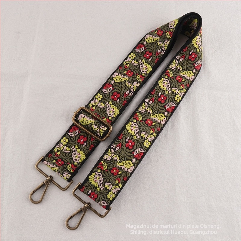 Curea de umăr jacquard cu model floral, poliester, extensie și reducere a încărcării, stil național nou