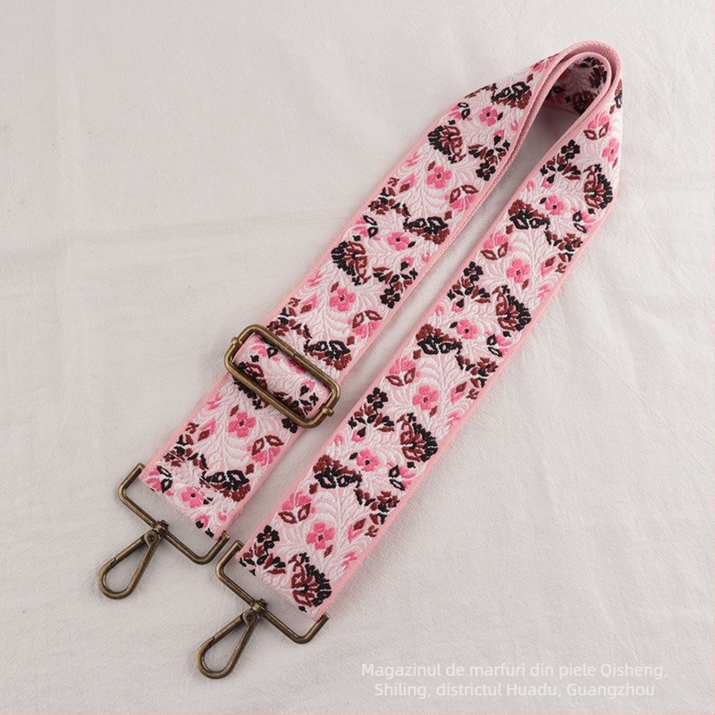 Curea de umăr jacquard cu model floral, poliester, extensie și reducere a încărcării, stil național nou