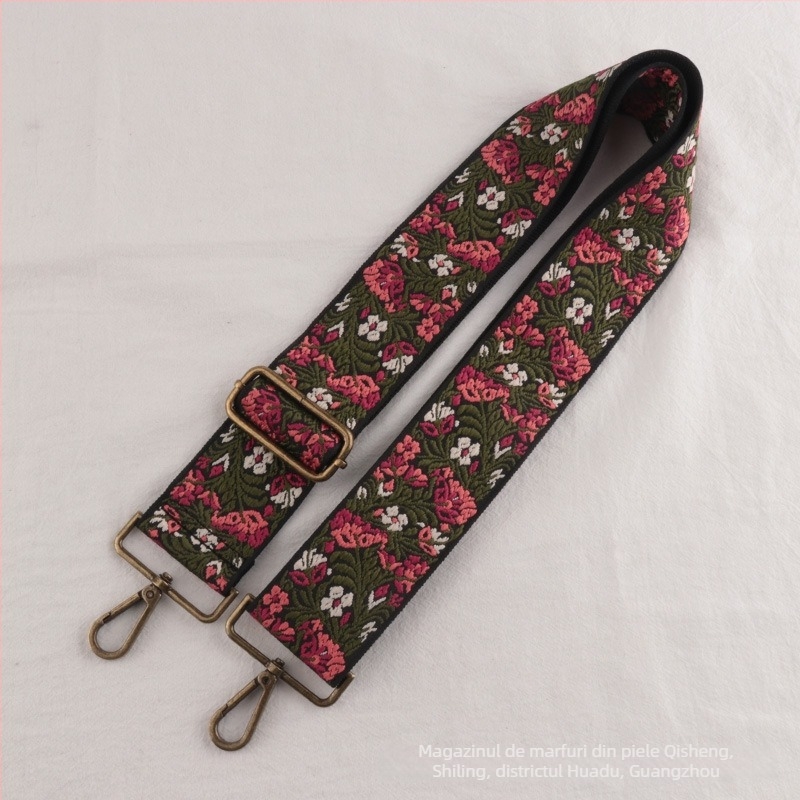 Curea de umăr jacquard cu model floral, poliester, extensie și reducere a încărcării, stil național nou