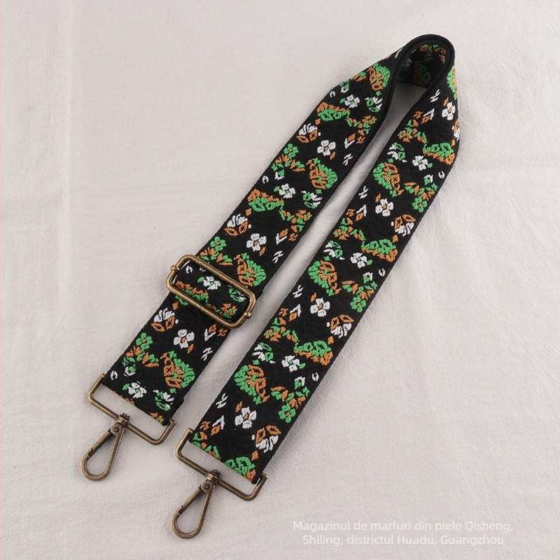 Curea de umăr jacquard cu model floral, poliester, extensie și reducere a încărcării, stil național nou