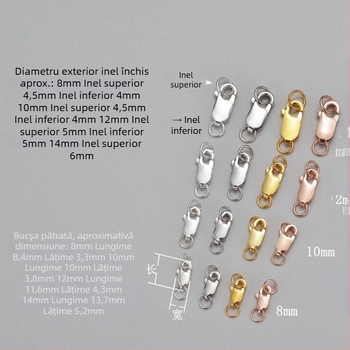 Accesorii DIY pentru bijuterii – Argint 925 sterling – electropalare – închizătoare tip lobster