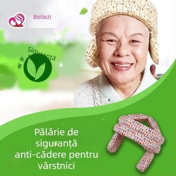 Pălărie de protecție pentru cap pentru persoane de vârstă mijlocie și în vârstă, anti-cădere, 100% bumbac, caldă și respirabilă, îngrijire la domiciliu