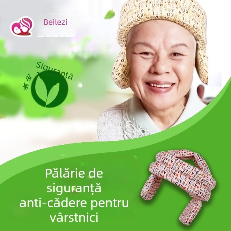 Pălărie de protecție pentru cap pentru persoane de vârstă mijlocie și în vârstă, anti-cădere, 100% bumbac, caldă și respirabilă, îngrijire la domiciliu