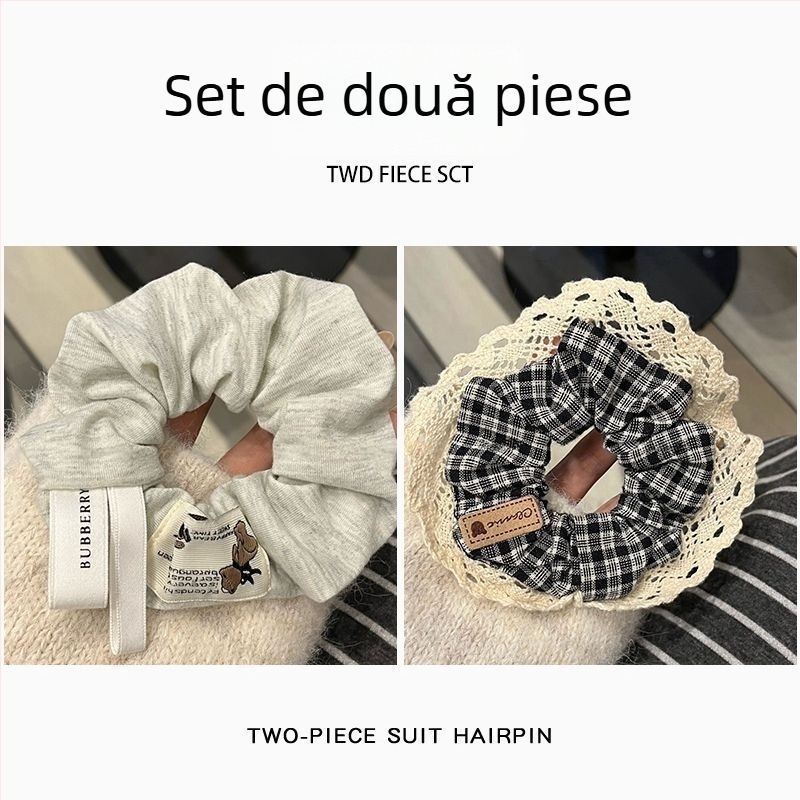 Accesoriu de păr – Scrunchie corduroy floral pentru coadă sau coc – pentru copii, vintage, primăvara 2025