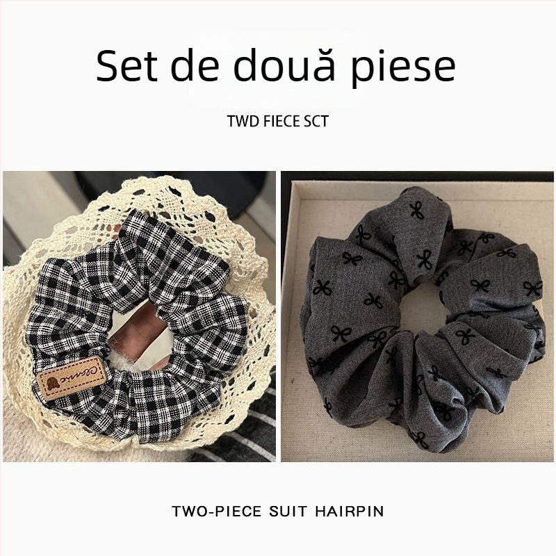 Accesoriu de păr – Scrunchie corduroy floral pentru coadă sau coc – pentru copii, vintage, primăvara 2025