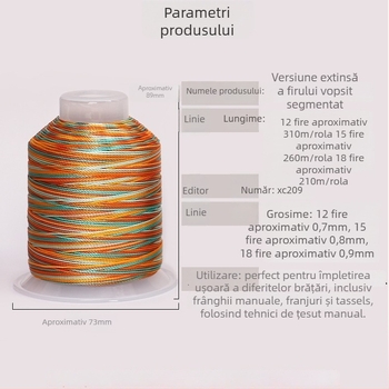 Șnur din nailon gradient pentru DIY — model solzi de dragon, 12/18/15 fire