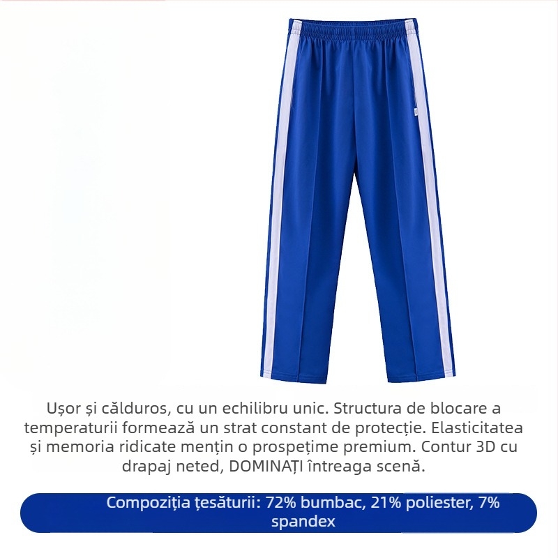 Set de uniformă pentru învățământ primar, toamnă–iarnă: geacă cu mânecă lungă, set de iarnă, pantaloni de iarnă, set de vară cu tricou de mânecă scurtă și pantaloni – unisex, ediție premium