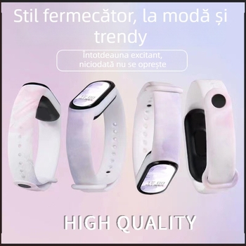 Brățară inteligentă pentru copii – numărătoare pași, monitorizare ritm cardiac, reîncărcabilă, compatibilă Android, curea silicon, carcasă aluminiu
