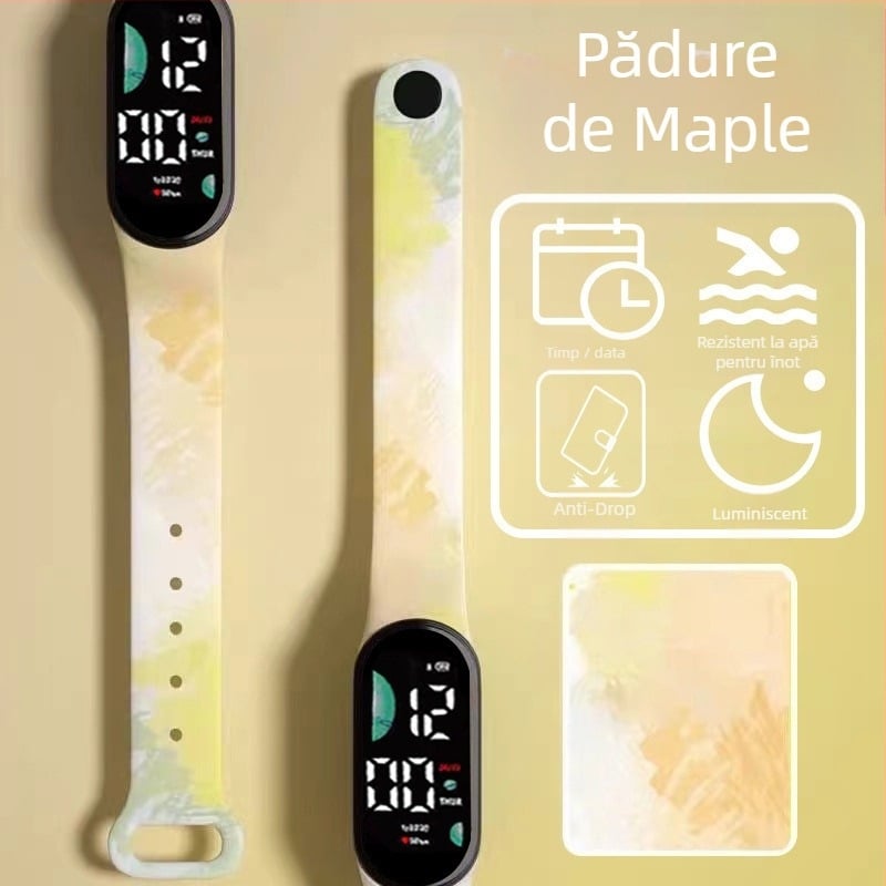 Brățară inteligentă pentru copii – numărătoare pași, monitorizare ritm cardiac, reîncărcabilă, compatibilă Android, curea silicon, carcasă aluminiu