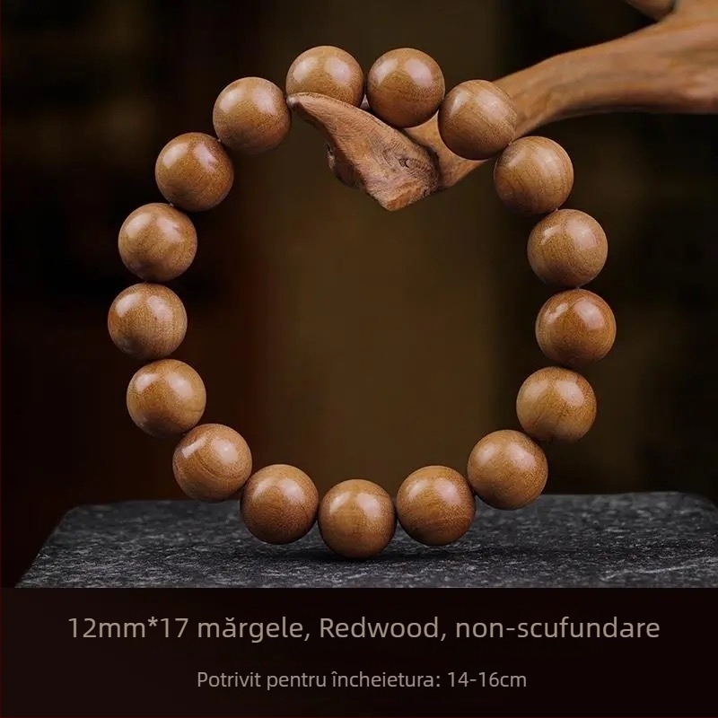 Brățară din mărgele de santal vechi, gravată, stil minimalist modern, primăvara 2025
