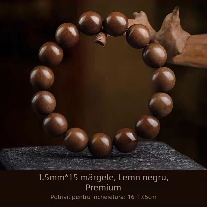 Brățară din mărgele de santal vechi, gravată, stil minimalist modern, primăvara 2025