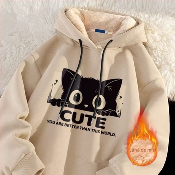 Hanorac cu glugă din fleece pentru iarnă, bărbați, 96% poliester, 240–260 g/m²