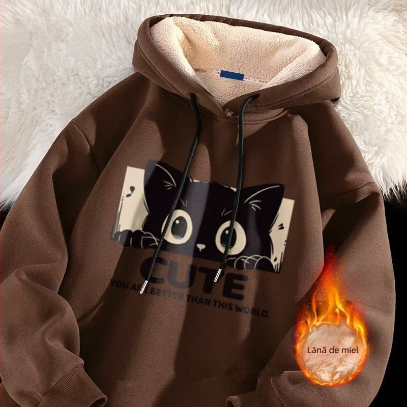 Hanorac cu glugă din fleece pentru iarnă, bărbați, 96% poliester, 240–260 g/m²