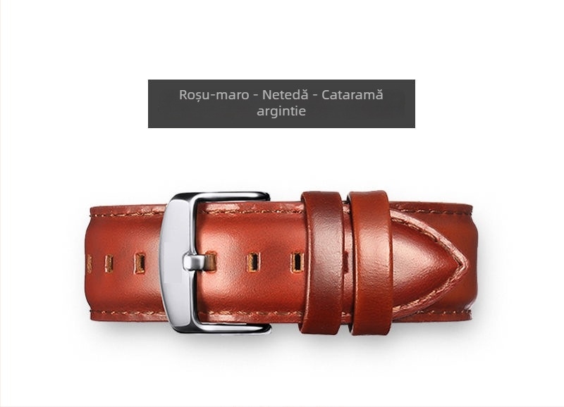 Brățară de ceas din piele naturală pentru Daniel Wellington Small Square, din piele strat superior, tratată cu ulei‑ceră, culoare care se schimbă