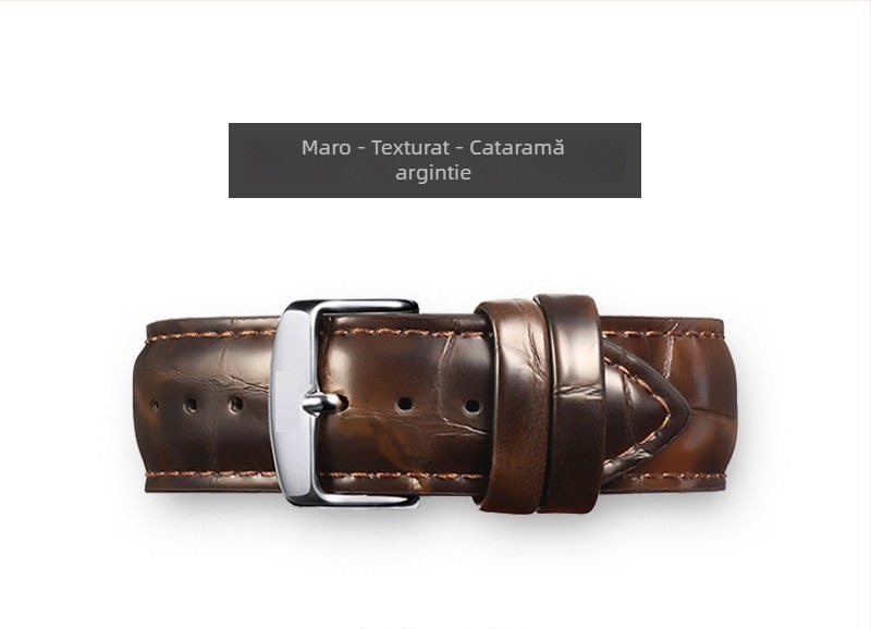Brățară de ceas din piele naturală pentru Daniel Wellington Small Square, din piele strat superior, tratată cu ulei‑ceră, culoare care se schimbă