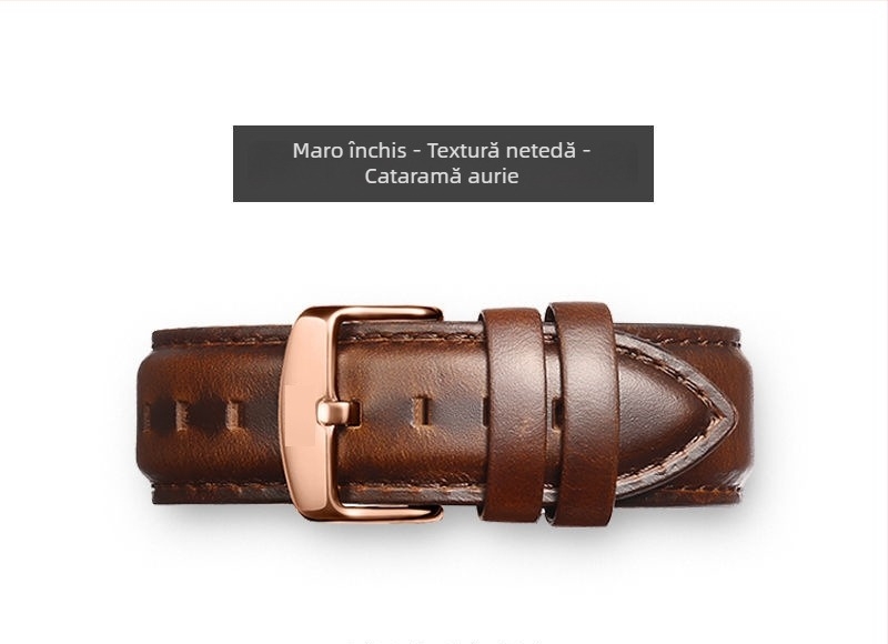 Brățară de ceas din piele naturală pentru Daniel Wellington Small Square, din piele strat superior, tratată cu ulei‑ceră, culoare care se schimbă