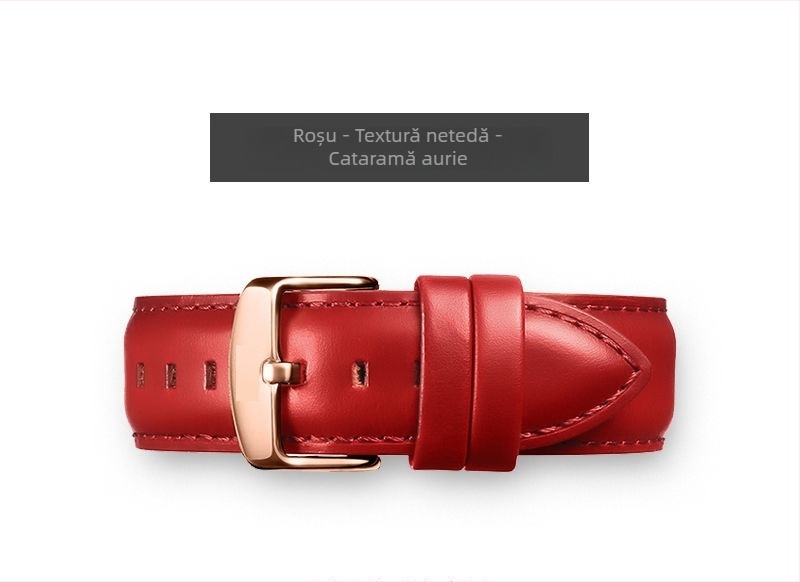 Brățară de ceas din piele naturală pentru Daniel Wellington Small Square, din piele strat superior, tratată cu ulei‑ceră, culoare care se schimbă