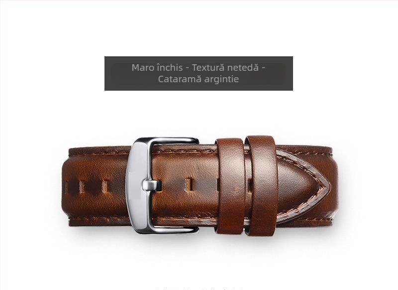 Brățară de ceas din piele naturală pentru Daniel Wellington Small Square, din piele strat superior, tratată cu ulei‑ceră, culoare care se schimbă