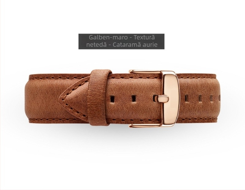 Brățară de ceas din piele naturală pentru Daniel Wellington Small Square, din piele strat superior, tratată cu ulei‑ceră, culoare care se schimbă