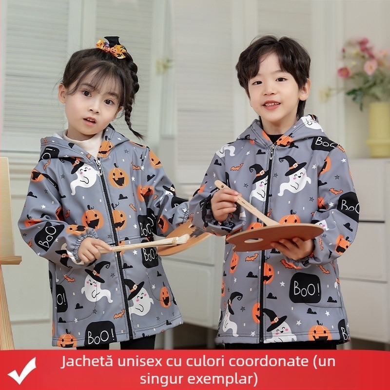 Protecție impermeabilă pentru pictură pentru copii, din poliester cu căptușeală fleece, unisex, rezistentă la rupere