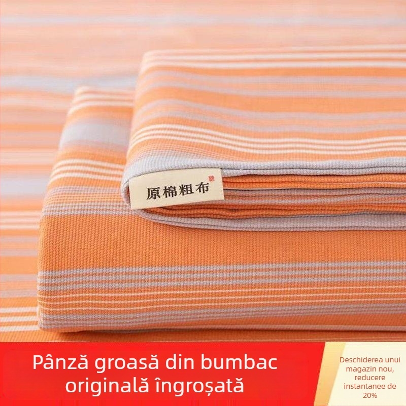 Lenjerie de pat din poliester-bumbac, grosime pentru toate anotimpurile, în dungI, dimensiuni 240×220 cm, pentru pat single, set de trei piese