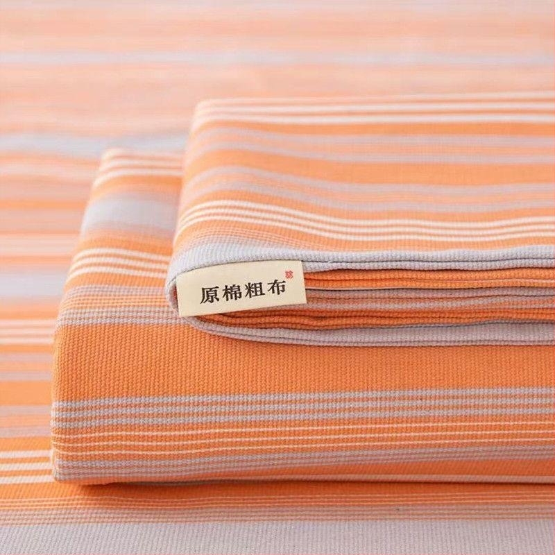 Lenjerie de pat din poliester-bumbac, grosime pentru toate anotimpurile, în dungI, dimensiuni 240×220 cm, pentru pat single, set de trei piese