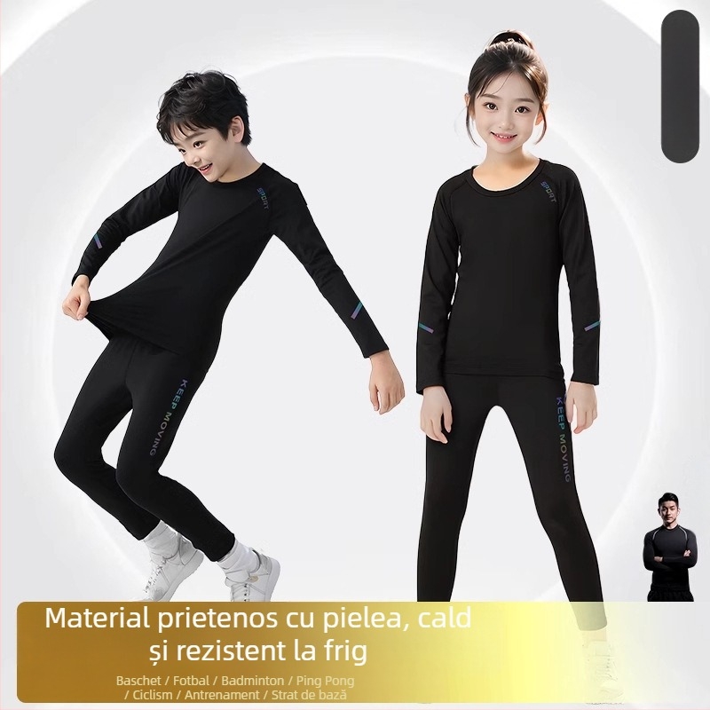 Set de trening pentru copii cu mâneci lungi pentru mai multe sporturi, uscare rapidă, unisex, toate sezoanele, Kuaiyu, amestec poliester-acetat, căptușeală plăcută pielii