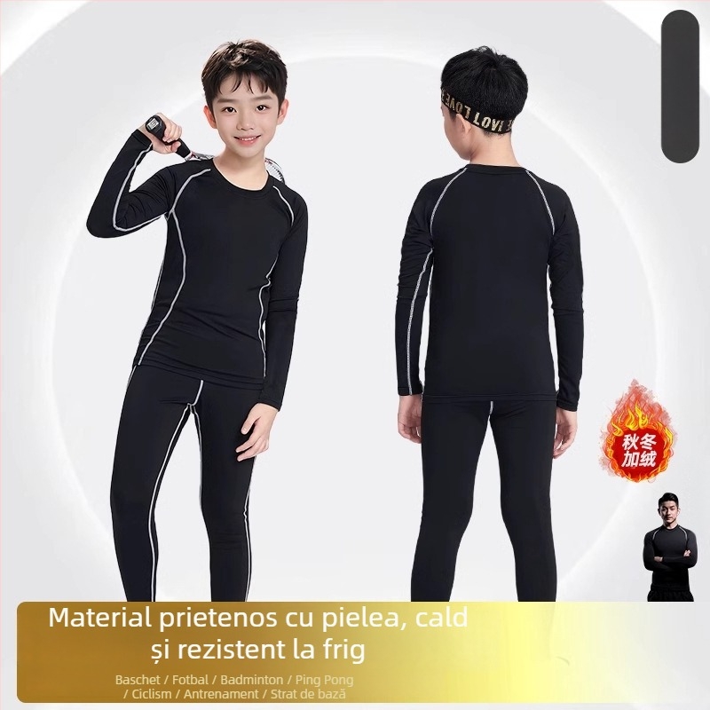 Set de trening pentru copii cu mâneci lungi pentru mai multe sporturi, uscare rapidă, unisex, toate sezoanele, Kuaiyu, amestec poliester-acetat, căptușeală plăcută pielii